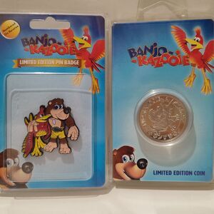 Banjo Kazooie Limited Edition Enamel Pin And Coin Set Official Metal Badges